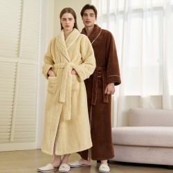 Women's nightdresses, thickened and long coral fleece pajamas for autumn and winter, women's winter flannel bathrobes, spring and autumn coral.
