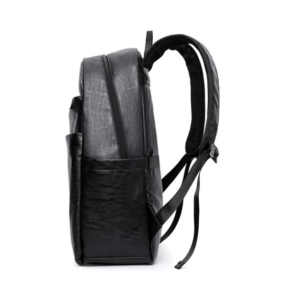 New cross-border men's business commuter backpack, large capacity, student travel laptop backpack, PU leather casual backpack