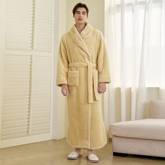 Couple's ice silk bathrobe, women's summer, thin, digitally printed, simulated silk nightgown, men's, plus-size, spring/autumn.