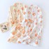 Women's cotton double-layer gauze pajamas, round neck, long sleeves, thin, spring, summer, and autumn, loose, thin loungewear set.