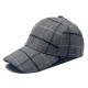 New Wool Hats for Men: Fall/Winter Sun Protection Baseball Hat, Korean Classic Plaid Hard Top Baseball Hat Trend