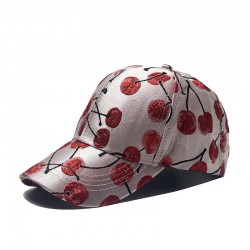 Korean style fashionable cherry jacquard pattern women's hardtop baseball caps, casual sun protection, versatile and fashionable baseball caps.