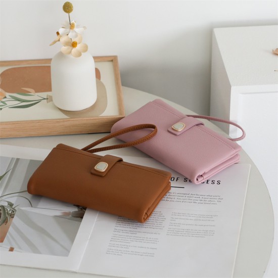 New Long Wallet for Women, Large Capacity Multifunctional Wallet with Full PU Leather Wrist Strap, Luxury Clutch Wholesale New Long Wallet for Women, Large Capacity Multifunctional Wallet with Full PU Leather Wrist Strap, Luxury Clutch Wholesale