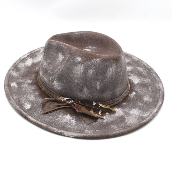 Cross-border European and American British-style hats, 9.5cm wide-brim woolen hats for men and women, autumn and winter warmth, suede jazz hats Cross-border European and American British-style hats, 9.5cm wide-brim woolen hats for men and women, autumn and winter warmth, suede jazz hats