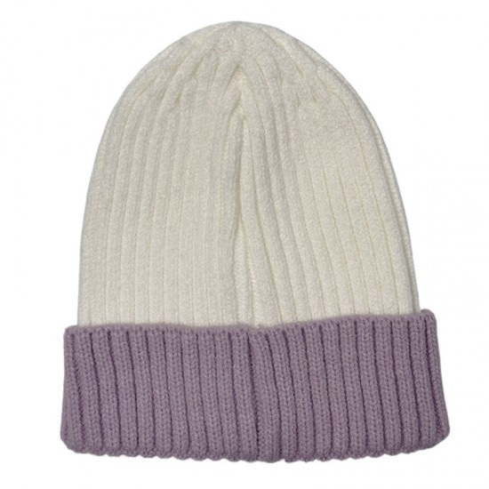 Winter colorblock earmuffs for women, cross-border brimless beanie, versatile and simple men's warm knitted hat, wholesale.