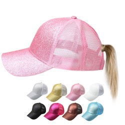 European and American cross-border mesh ponytail baseball caps. Wholesale travel logo-printed work sun hats