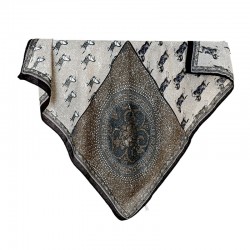 Spring/Summer Women's Retro Individually Designed Horse Print Thin Square Handkerchief, Japanese and Korean Cross-border Fashionable and High-quality 70s Square Handkerchief