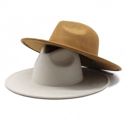 New European and American 9.5cm wide-brim suede topper, stylish and simple topper, heart-shaped wide-brim jazz hat