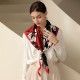 2025 Spring new imitation silk scarf for women, floral print decorative scarf, Korean style large square scarf, bag, silk scarf wholesale