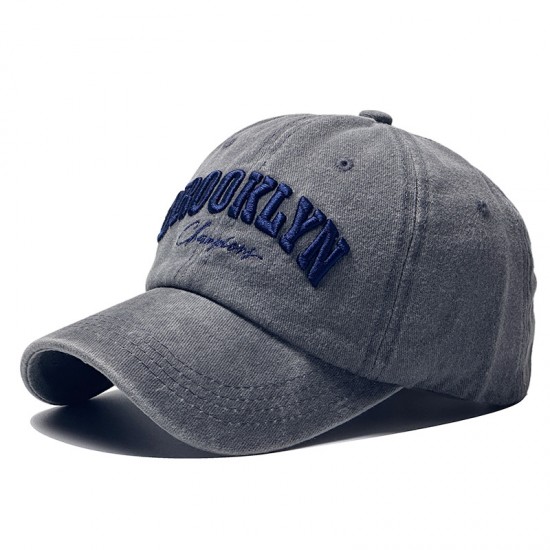 Cross-border new washed cotton player embroidered sun hats, outdoor logo caps Cross-border new washed cotton player embroidered sun hats, outdoor logo caps