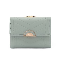 Women's Short Wallet, In-Style Niche Japanese and Korean Style, Fresh and Luxurious Tri-Fold Bag, Multiple Card Slots, Folding Preppy Style Coin Purse