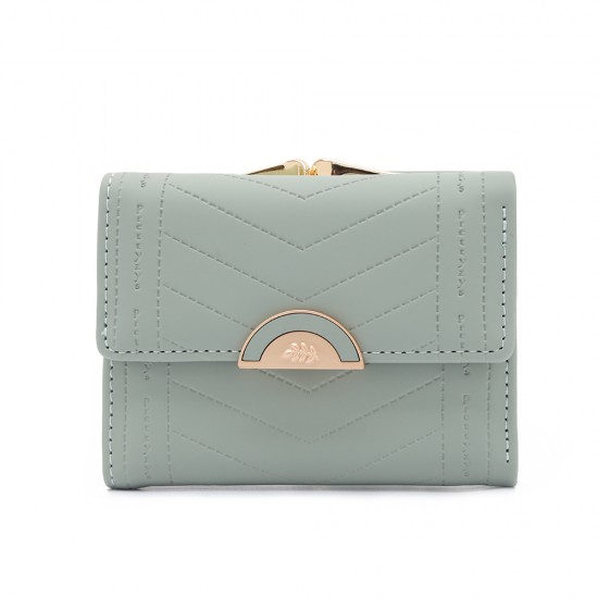 Women's Short Wallet, In-Style Niche Japanese and Korean Style, Fresh and Luxurious Tri-Fold Bag, Multiple Card Slots, Folding Preppy Style Coin Purse