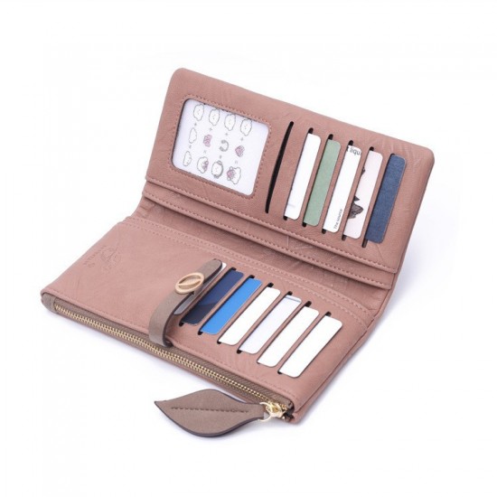New cross-border women's long wallet, Korean style, fresh and simple, zippered and clasp, multifunctional, large capacity, clutch, coin purse.