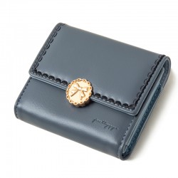 Lianbu Leather Goods 2022 New Women's Short Wallet, Japanese and Korean Tri-Fold Buckle, PU Soft Embroidered Student Wallet