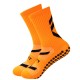 Non-slip men's soccer socks, youth and boys' sports traction crew neck socks in black, white, and blue, high quality.