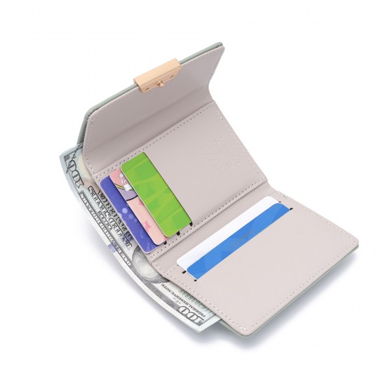 Women's Short Wallet, In-Style Niche Japanese and Korean Style, Fresh and Luxurious Tri-Fold Bag, Multiple Card Slots, Folding Preppy Style Coin Purse
