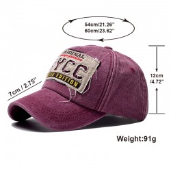 New Cross-border Washed and Distressed NYCC Baseball Cap, Outdoor Sports Baseball Cap, Four-season Sun Visor Cap