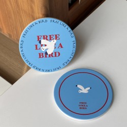 Manmang Grocery creative cartoon puppy happy birthday absorbent ceramic coasters, round insulated coasters for coffee gifts
