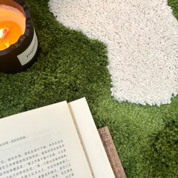 Irregular moss green carpet, living room coffee table rug, bedroom floor mats, thickened plush bedside rugs, bathroom absorbent mats