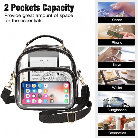 Feihong cross-border women's transparent crossbody bag, odorless, large capacity, portable crossbody handbag Feihong cross-border women's transparent crossbody bag, odorless, large capacity, portable crossbody handbag