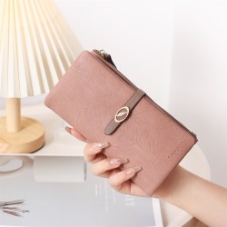 New cross-border women's long wallet, Korean style, fresh and simple, zippered and clasp, multifunctional, large capacity, clutch, coin purse.