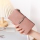 New cross-border women's long wallet, Korean style, fresh and simple, zippered and clasp, multifunctional, large capacity, clutch, coin purse.