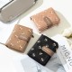 Lianbu new Korean style, simple short two-fold women's wallet Fashionable student-friendly printed foldable wallet with multiple card slots