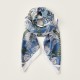 2025 summer new printed square scarves, wholesale, French retro imitation silk neck scarves, 90s-style small square neck scarves for women.