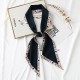 2025 spring and summer long silk scarf, luxury retro ribbon, lettered bag, polka dot neck scarf for women Small square scarf