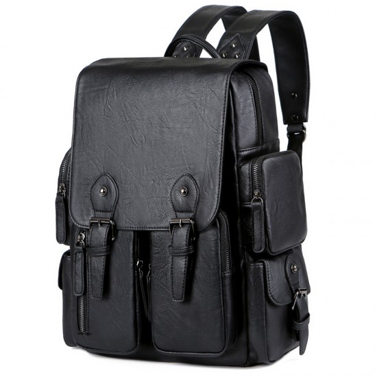 Large-capacity men's bags, PU leather backpacks, high-end, fashionable backpacks, messenger briefcases