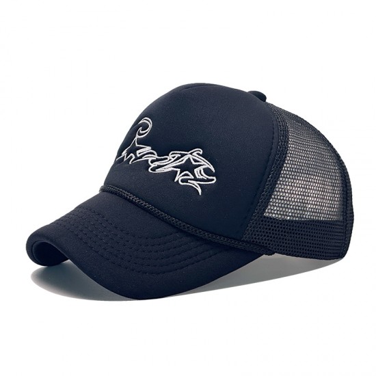 Cross-border new retro American-style embroidered lettered baseball cap, sun visor, personalized mesh trucker hat, wholesale Cross-border new retro American-style embroidered lettered baseball cap, sun visor, personalized mesh trucker hat, wholesale