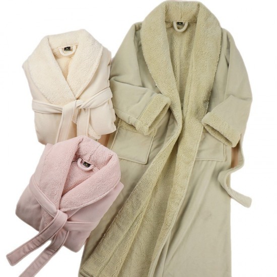 Men's nightgown, winter, plus-size Thick coral fleece pajamas for men, comfortable cotton velvet bathrobes for autumn and winter, plus-size home robes.