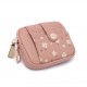 PRETTYZYS Korean-style, fresh and sweet printed, multi-card slot zippered mini women's coin purse with small hook