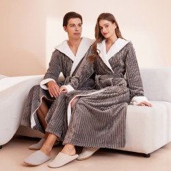 Women's Palm Leaf Print Belted Bathrobe, Men's Summer Thin Absorbent Quick-Drying Nightgown, Swimmable Bath Towel