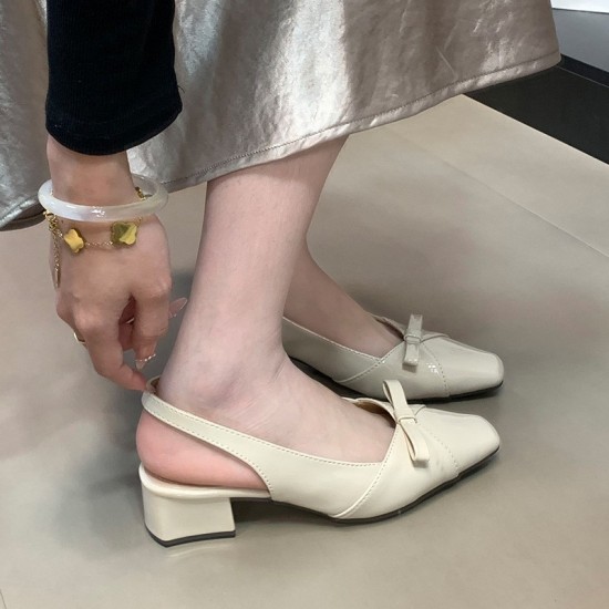 A pearl! High-end white women's flip-flops, 2023 summer thong stiletto high heels.