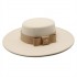 Autumn and winter hat for women, European and American celebrity, light luxury woolen hat with a wide brim, 10cm, British flat-top, wide-brimmed hat