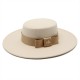 Autumn and winter hat for women, European and American celebrity, light luxury woolen hat with a wide brim, 10cm, British flat-top, wide-brimmed hat
