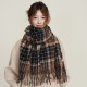 New imitation cashmere plaid, thickened women's cross-border, warm, autumn and winter, whitening, soft, tasseled shawls.