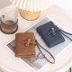 Lianbu new Japanese and Korean style, fresh and simple, zippered and clasp, short multifunctional card holder, handbag, student coin purse.