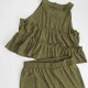Spring and summer new style ruffled off-the-shoulder halter neck sleeveless shirt for women, fashionable elastic waist casual wide-leg pants set