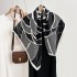Korean-style women's luxury, trendy, creatively printed 90s square scarf, Chanel-style, retro, niche, elegant outerwear.