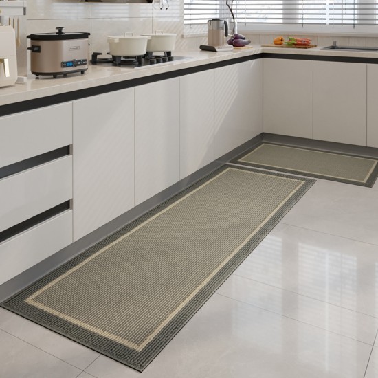 Cross-border kitchen mat, absorbent, non-slip, stain-resistant, waterproof, and oil-resistant, imitation wool woven entrance mat. Cross-border kitchen mat, absorbent, non-slip, stain-resistant, waterproof, and oil-resistant, imitation wool woven entrance mat.