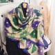 Faux cotton and linen silk scarves for women, fashionable, thin, pastoral style, floral print, high-end, elegant shawls for spring and summer