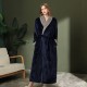 Comfortable Cotton Fleece Nightgown with Jacquard Outer Layer Arctic fleece bathrobes with inner layers. European and American double-layered, thickened, and long pajamas.