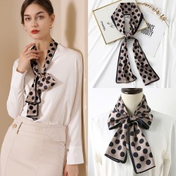 Women's Long Silk Scarf, 2025 Spring New Polka Dot Print Bag Bandage and Hairband, Wholesale