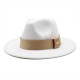20 21 Autumn and Winter Wide-Brimmed Hats, Fashionable Wool Flat-Brimmed Men's and Women's Wool Panama Jazz Fedora