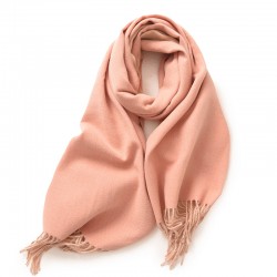 2025 new double-sided solid color macaron scarf for women, popular for winter Fashionable faux cashmere tassel warmer wholesale
