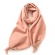 2025 new double-sided solid color macaron scarf for women, popular for winter Fashionable faux cashmere tassel warmer wholesale