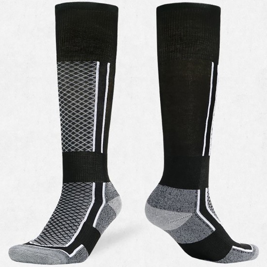 Men's and women's long-tube outdoor towel-soled hiking snow socks, winter professional ski socks, thickened and warm, snowboarding.
