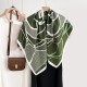 Korean-style women's luxury, trendy, creatively printed 90s square scarf, Chanel-style, retro, niche, elegant outerwear.